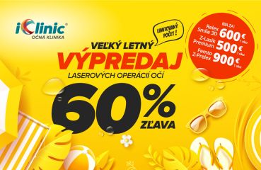 Veľký letný výpredaj laserových operácií očí – 60 % zľava